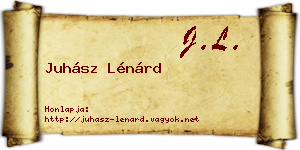 Juhász Lénárd névjegykártya