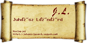 Juhász Lénárd névjegykártya