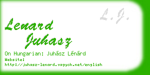 lenard juhasz business card